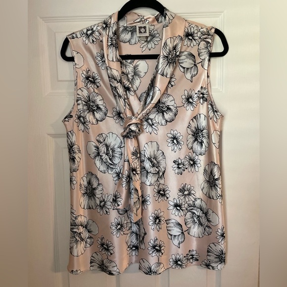 Anne Klein Floral Blouse - Cream and Black - Picture 1 of 4